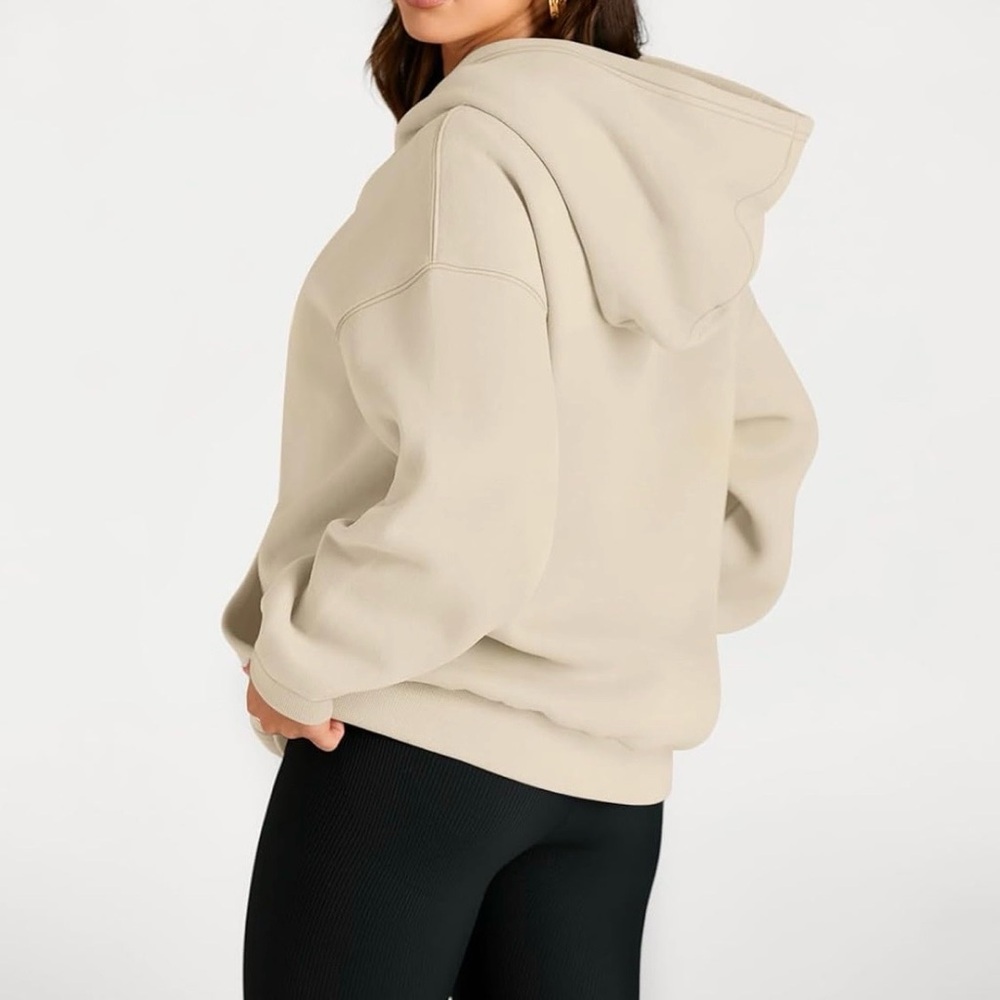 NWT-Trendy Queen Woman’s Beige Oversized Hoodie/Sweatshirt Fleece Pullover Sz XL - Picture 14 of 16